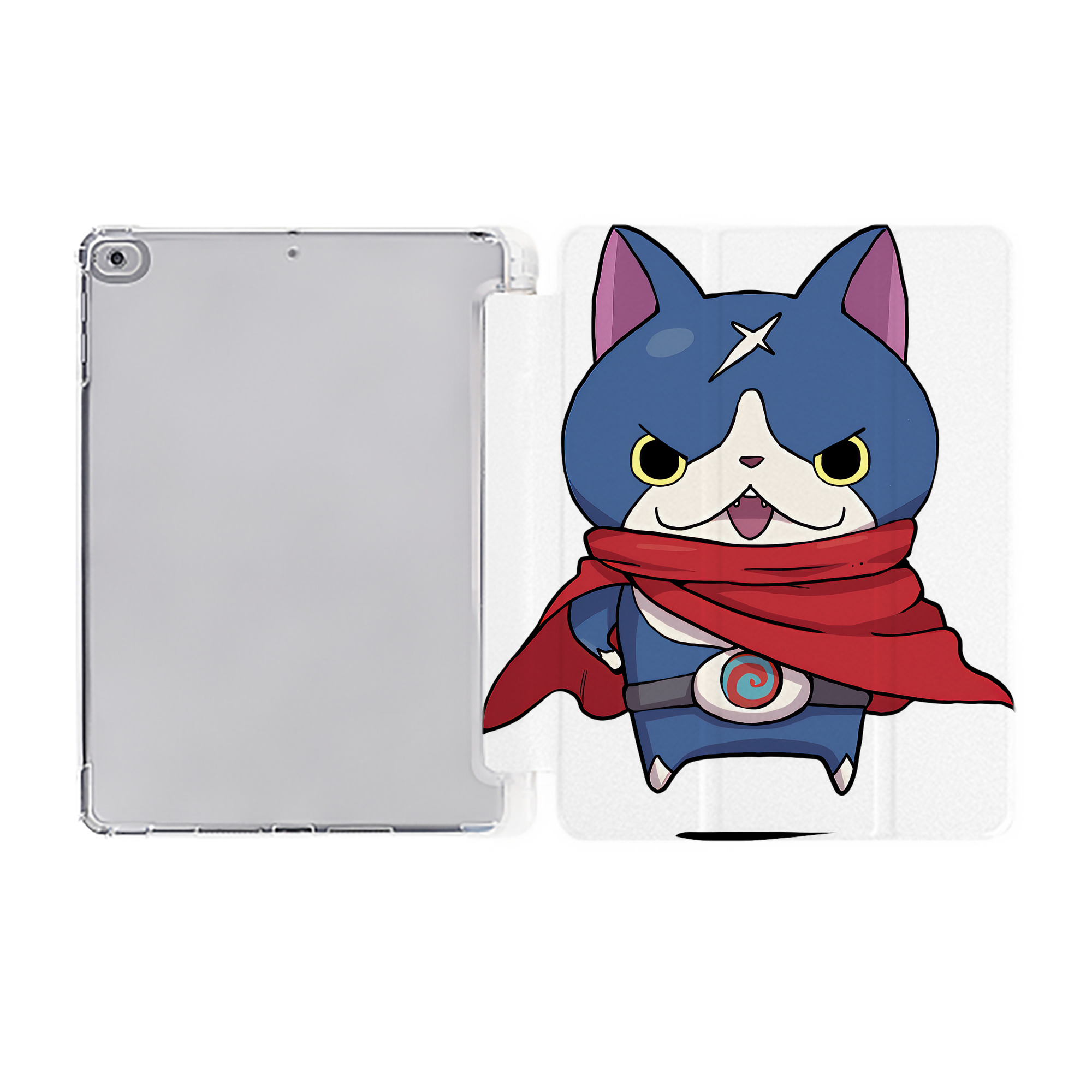 （画像用） 妖怪ウォッチ Yo-kai Watch IPad ケース ペン収納付き 三つ折りスタンド PUレザー×シリコン 対応機種9.5/10.5/10.9インチ